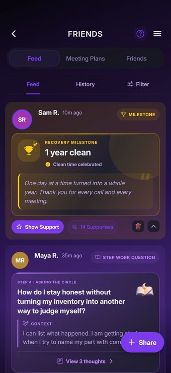 App screen 3 of 10: Recovery is better together