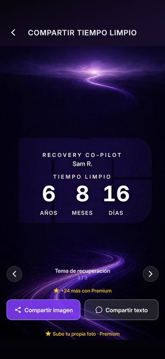 Pantalla de la app 5 de 10: Celebra tu tiempo limpio