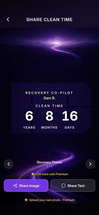 App screen 5 of 10: Celebrate your clean time
