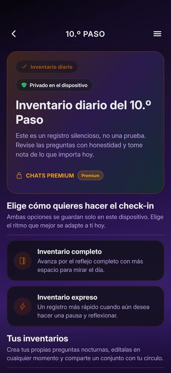 Pantalla de la app 9 de 10: Sé responsable cada día